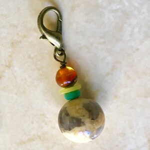 Pet Charms, Leopard Jasper and Carnelian Dog Collar Charm, Crystals for pets, Healing Gemstones for cats and dogs, unique gifts for pet, har
