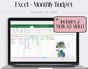 Simple Excel Monthly Budget, Budget Planner Excel Sheet, Financial Planner, Excel Template, Expense Tracker, Budget Spreadsheet, How To