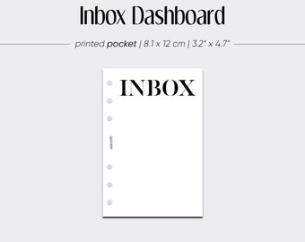 PRINTED Inbox Sticky Note Dashboard, Filofax Dashboard, Inbox Dashboard, Pocket Planner Dashboard, Planner Vellum, Sticky Note Dashboard