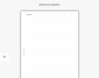 May include: A blank, lined, white A5 notebook page with the word "NOTES" printed at the top and the word "date" printed at the top right corner. The page is ready for writing.