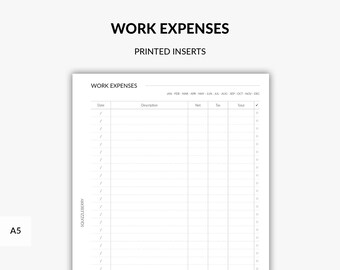 PRINTED Business Expense, Expense Tracker, Work Expenses, Spending Log, Expense Log, Monthly Expense, Expense Checklist in A5 size