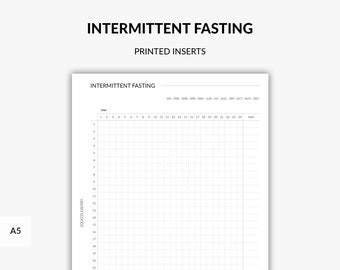 PRINTED Intermittent Fasting Tracker, Planner Weight Loss Tracker, Fitness Tracker Planner,  Fitness Journal, Keto Food Tracker, A5 Inserts
