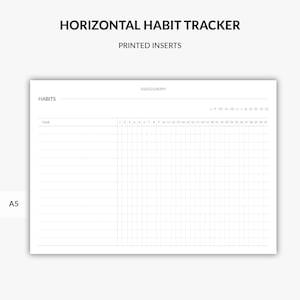 horizontal habit tracker in minimalist design for planning