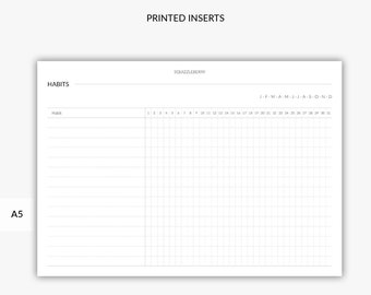 PRINTED Habit Tracker, Monthly Goal Planner, Weekly Habit Tracker, Healthy Habits, Monthly Habit, 31 Day Habit Tracker, A5 Planner Inserts
