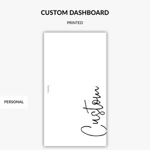 PRINTED Custom Vellum Dashboard, Personalised Vellum Dashboard, Minimal Planner, Personal Planner Inserts, Planner Vellum, Personalized