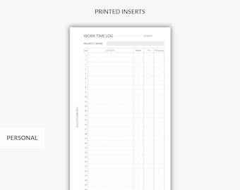 PRINTED Working Hours Insert, Time in and out, Timesheet Tracker, Time Tracker, Working Hours Log, Work From Home, Work Schedule