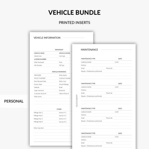 IMPRIMÉ Carnet de bord mensuel, Compteur kilométrique, Carnet de voyage, Entretien du véhicule, Suivi du carburant, Assurance véhicule, Feuillets d'agenda personnel
