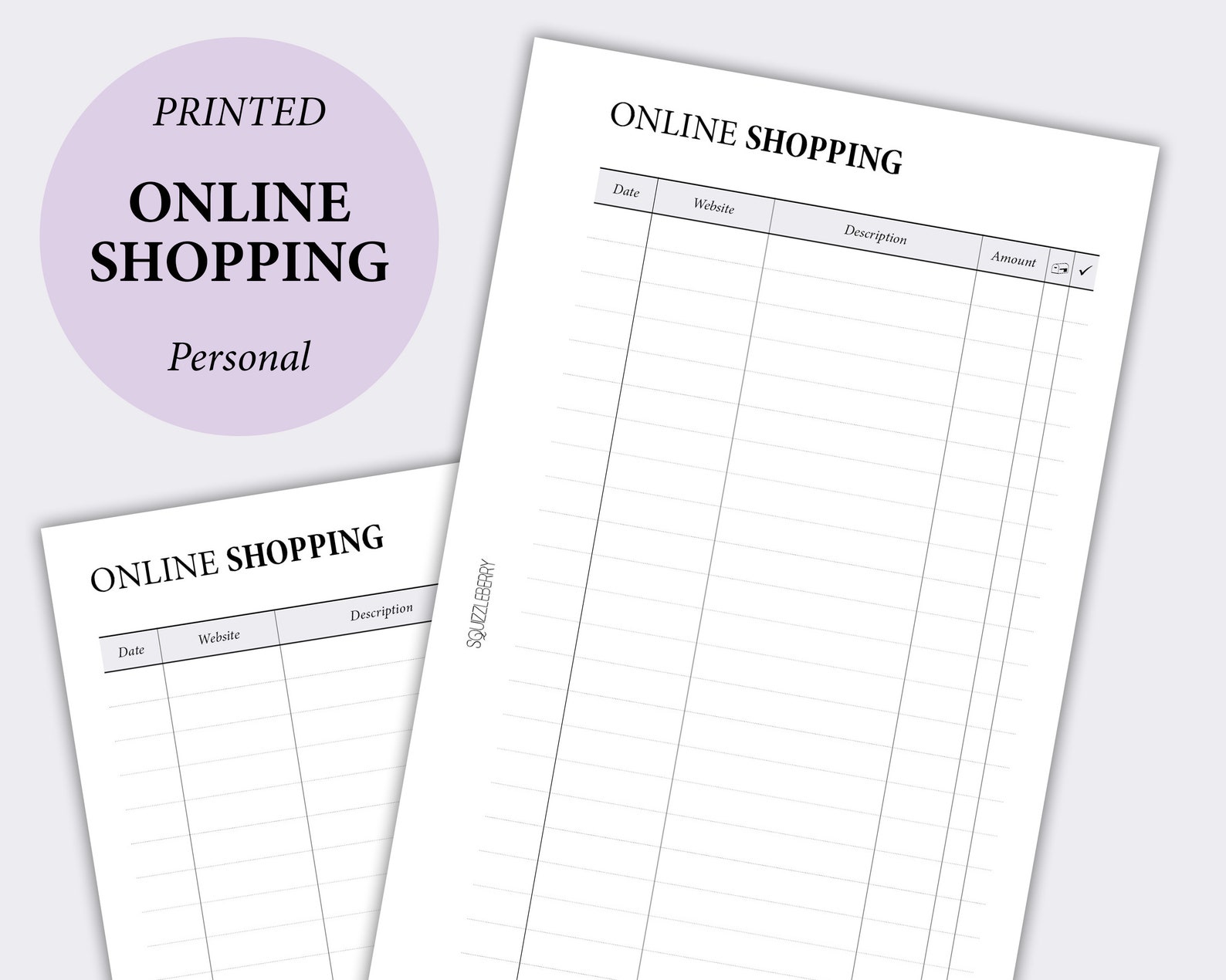 PRINTED Inserts Shopping List Budget Planner Personal - Etsy