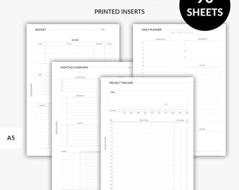 PRINTED Planner Newbie Starter Pack, Planner Bundle, Minimal Inserts, List trackers, finance planners, calendar inserts, A5 Planner Inserts