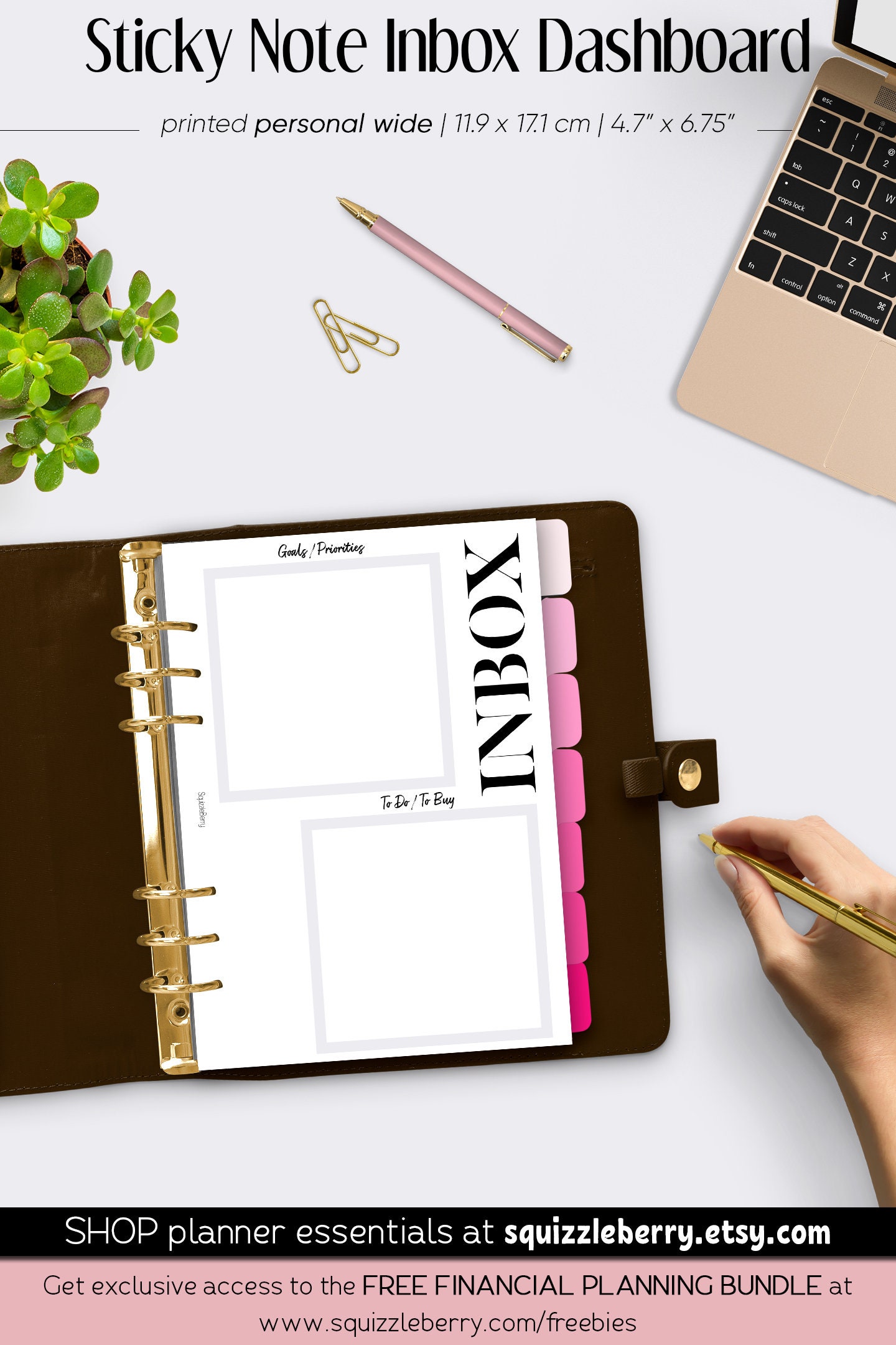 PRINTED Inbox Sticky Note Dashboard Filofax Dashboard Inbox Etsy