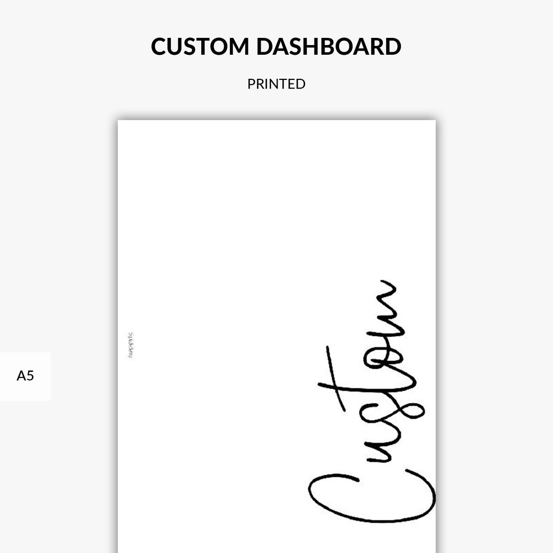 PRINTED Custom Vellum Dashboard, Personalised Vellum Dashboard, Minimal
