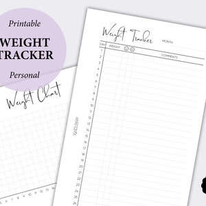 Weight Tracker Planer Printable, Weight Progress Chart Planner, Personal Planner Seiten, Printable Weight Loss Journal, Weight Log