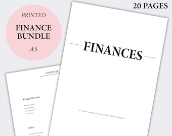 PRINTED Finance Planner Bundle, Debt Payoff, Saving Tracker, Debt Snowball, Gift Planner, Goals Tracker, Financial Goals,  A5 Planner Insert