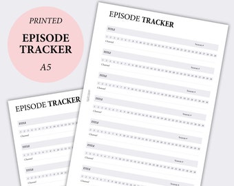 PRINTED Episode Tracker, TV Show Tracker, Netflix Tracker, TV Series Tracker, Minimal Planner, Television Tracker, A5 Planner Inserts