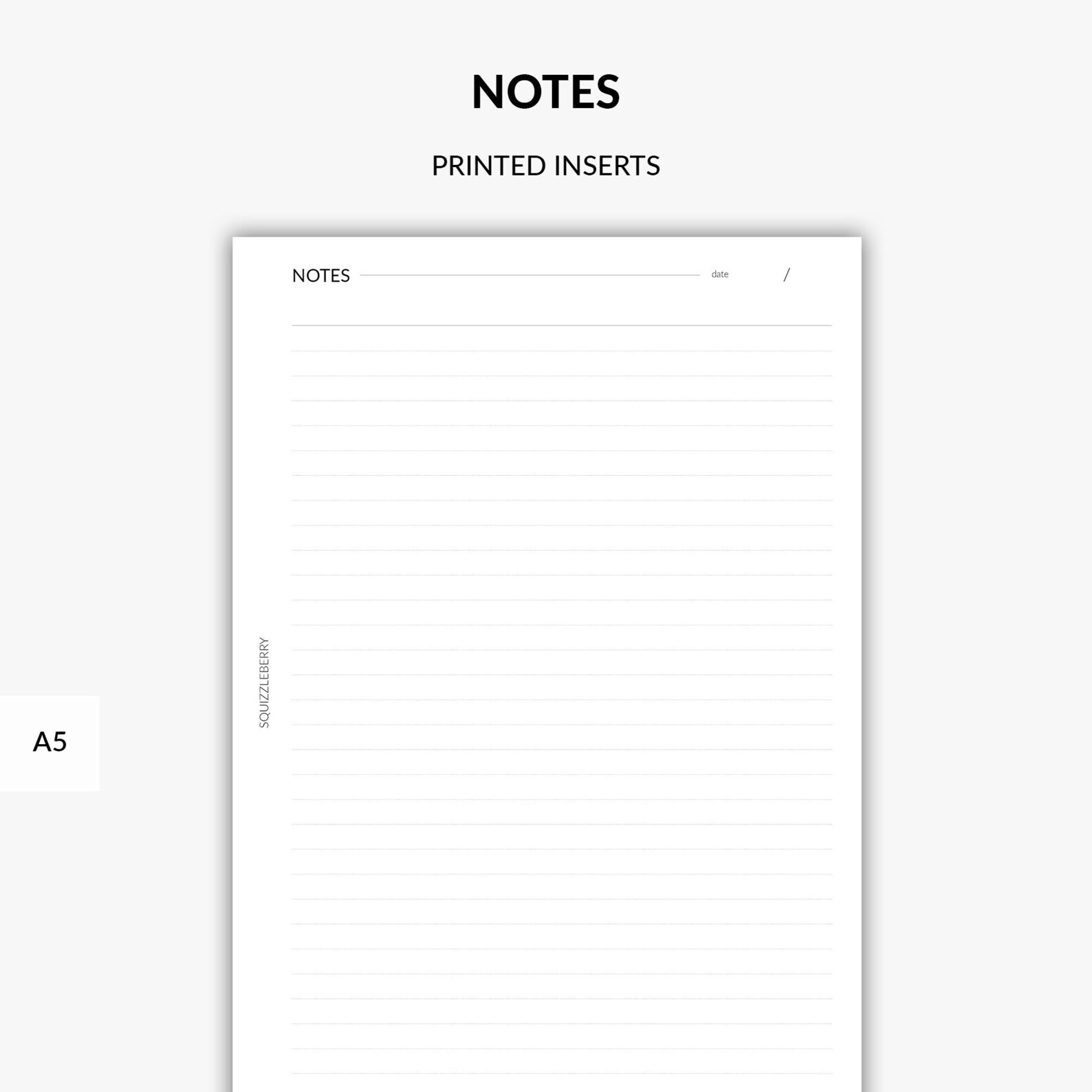 PRINTED Notes Pages Lined Paper Punched Notepaper Planner Etsy
