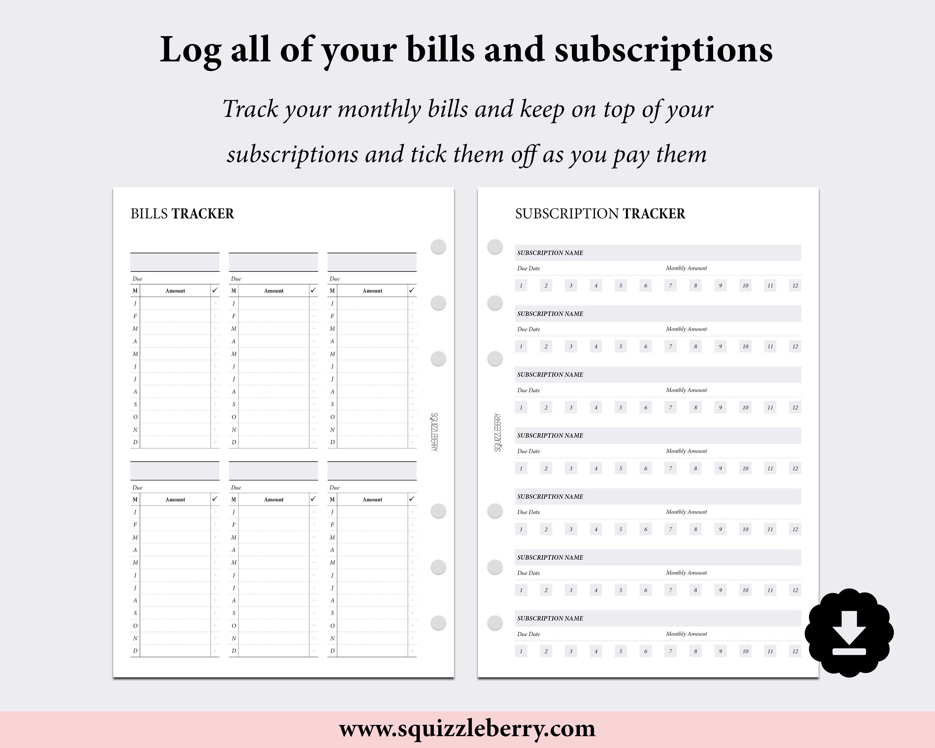 Budget Planner Bundle Expense Tracker Monthly Budget | Etsy