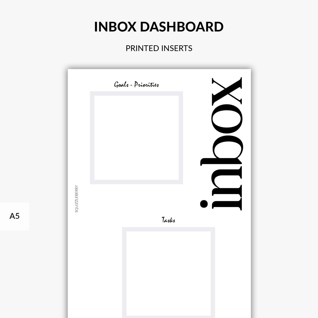 PRINTED Inbox Sticky Note Dashboard, Filofax Dashboard, Inbox Dashboard ...