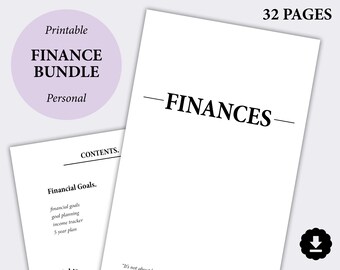 Finance Planner Bundle, Debt Payoff, Saving Tracker, Debt Snowball, Gift Planner, Goals Tracker, Financial Goals,  Personal Planner Inserts