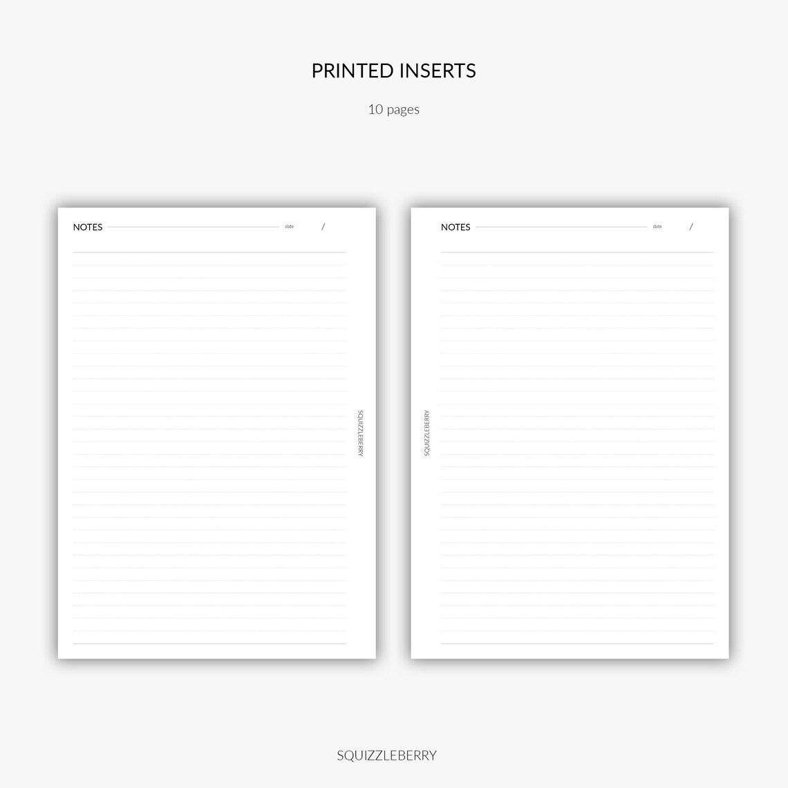 PRINTED Notes Pages Lined Paper Punched Notepaper Planner Etsy