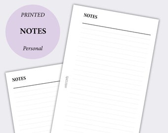 Páginas de notas IMPRESAS, Papel forrado, Papel perforado, Recarga del planificador para el planificador personal, Notas personales, Papel de notas forrado para Filofax
