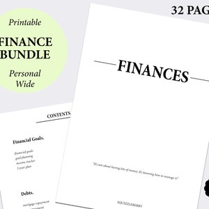 Finance Planner Bundle, Debt Payoff, Saving Tracker, Debt Snowball, Gift Planner, Goals Tracker, Financial Goals,  Personal Wide Inserts
