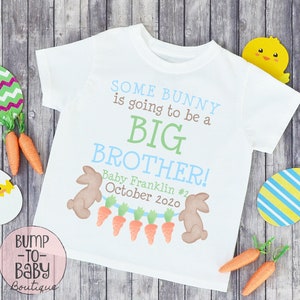 Big Brother Easter Tshirt Some Bunny Pregnancy Announcement - Etsy