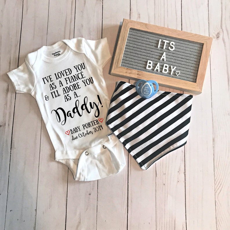 Pregnancy Announcement Surprise Onesie® for new Dad to be