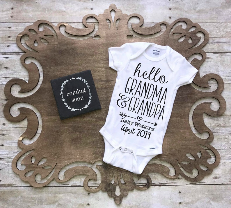 Download Hello Grandma and Grandpa Pregnancy Announcement Onesie ...