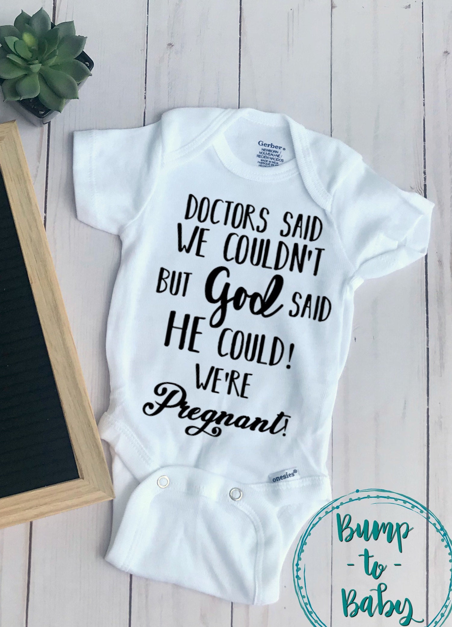 Pregnancy Announcement Onesie® Rainbow Miracle Baby Etsy