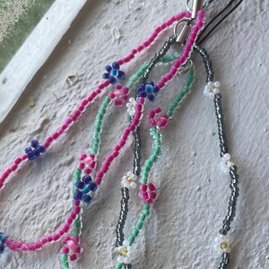 Beaded Flower Phone Charm