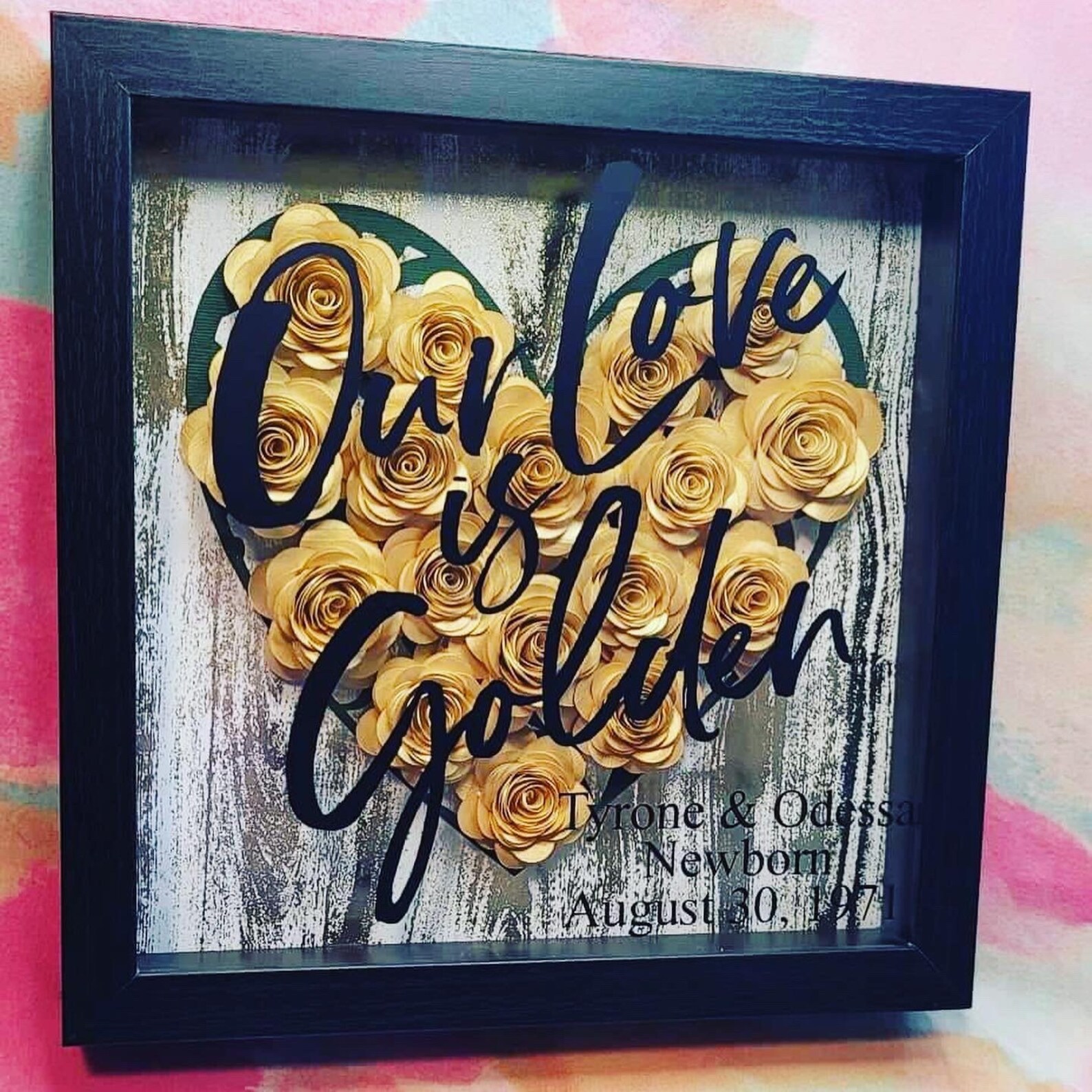 50th Anniversary Shadow Box Custom/Personalized Golden Etsy