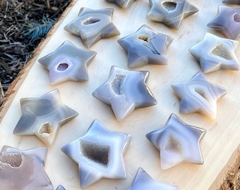 DRUZY AGATE STAR, Choice, Polished Crystal Natural Stone, Quartz Pocket, Spiritual Gifts