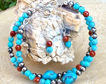 キングマン ターコイズ ブレスレット | ラージラウンド 8mm