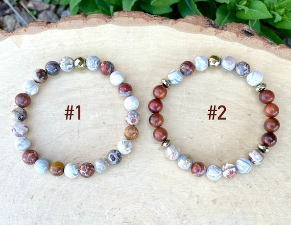 LAGUNA LACE AGATE Bracelet, Choice With Rosewood, Mexican Natural