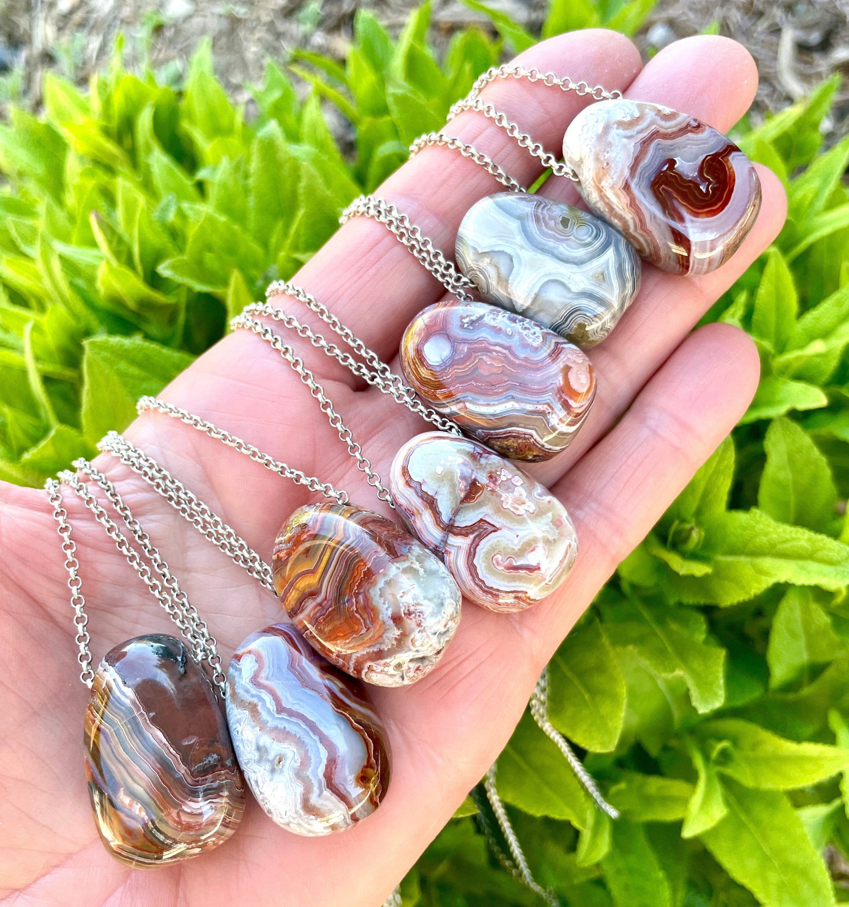 LAGUNA LACE AGATE Pendant Necklace, Choice, 18