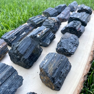 BLACK TOURMALINE CHUNK, Choice, with Mica Hematite, Rough Raw Natural Stone, Protection & Grounding Crystal, Spiritual Gifts