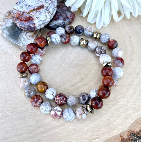 LAGUNA LACE AGATE Bracelet, Choice With Rosewood, Mexican Natural