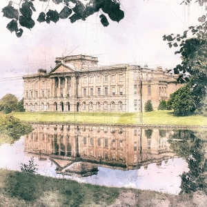 Pemberley Manor Art Print. Wall Art. Poster Print, 3 Sizes.  Jane Austen&#39;s Pride & Prejudice Fan Art. Mr. Darcy Estate Fantasy Art Print.