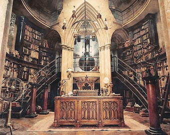 Wizard School Office Art Print: Fantasy Library Wall Decor