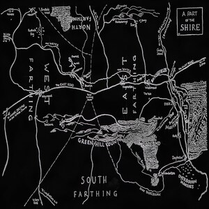 The Shire Map Canvas Wrap. LOTR Wandkunst. Leinwand, 6 Größen. Hobbit Fan Art. Tolkien Fantasy Leinwanddruck.