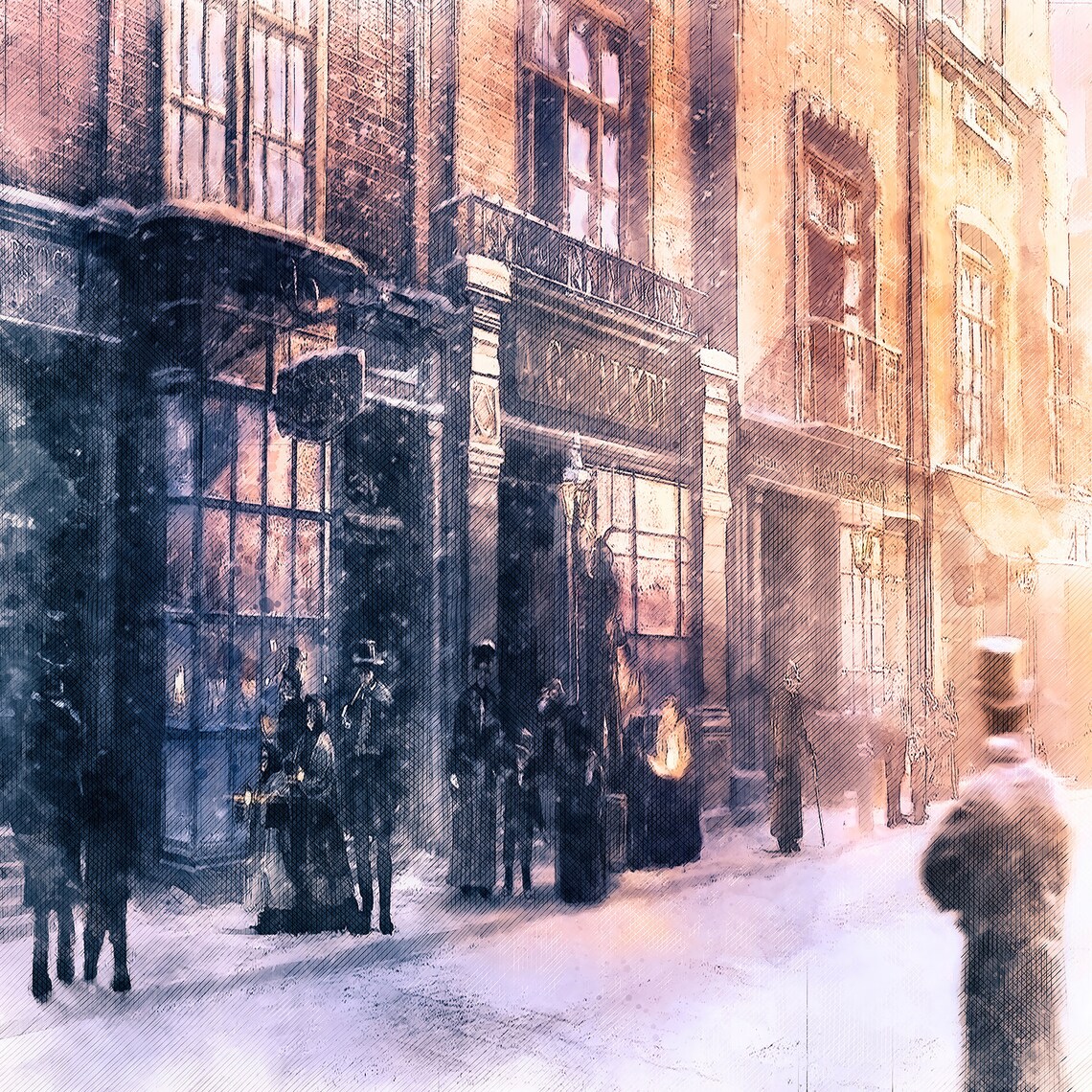 Dickensian London Art Print. A Christmas Carol Wall Art. Etsy