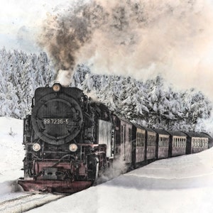 Orient Express illustration Art Print. Wall Art. Poster Print, 3 Sizes.  Agatha Christie Fan Art. Poirot Fantasy art Print.