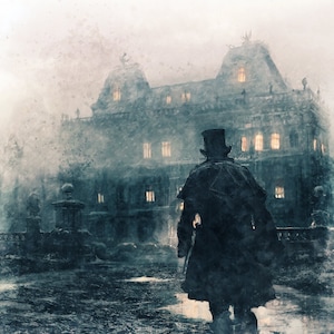 Pôster em tela &quot;Grandes Esperanças&quot;. Arte de parede. Impressão em tela, 3 tamanhos. Arte de fã de Charles Dickens. Pôster em tela de fantasia gótica.