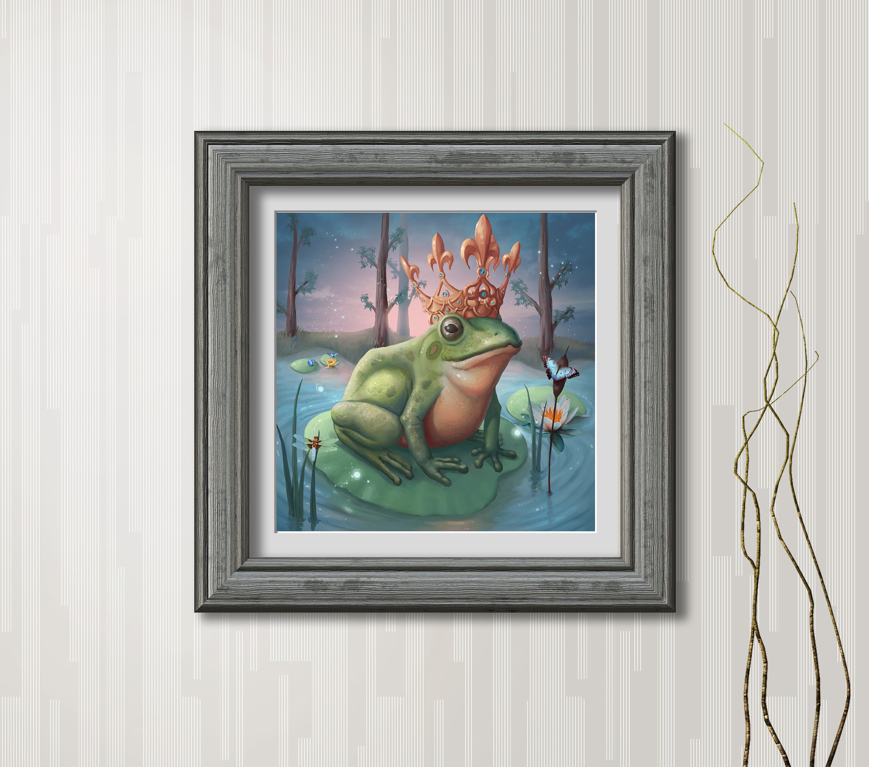 Kawaii Frog Prince Photographic Print for Sale by Paintingpixel