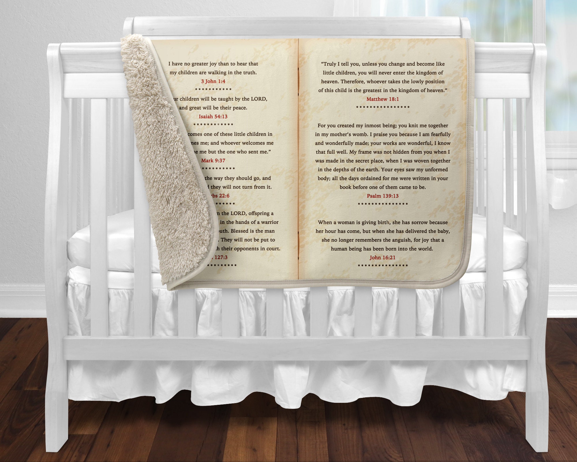 Scripture Baby Blanket. Sherpa Receiving Blanket Swaddling Etsy