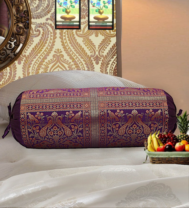 Indian Brocade Elephant Bolster Cover Home Decorative Neck Cylindrical