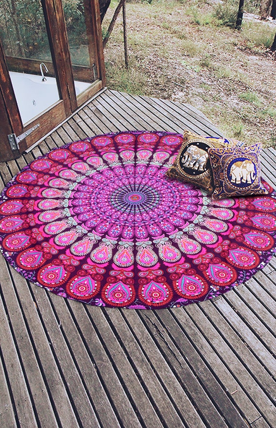 Indian Roundie Beach Towel Circle Beach Throw Beach Etsy