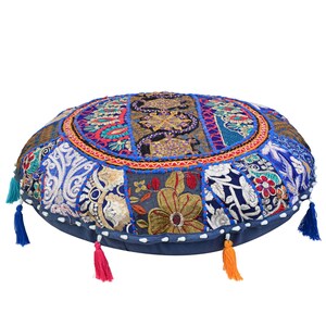 Round Cushions Bohemian Yoga Meditation Pillow Cushion Covers Indian Bohemian Colorful Embroidered Patchwork Floor Cushions Indian Pillow
