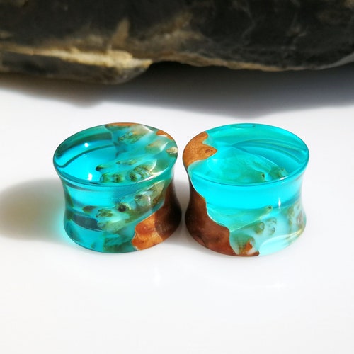 Ear Gauges Handmade Plugs and Tunnels Wood Resin Plugs Etsy