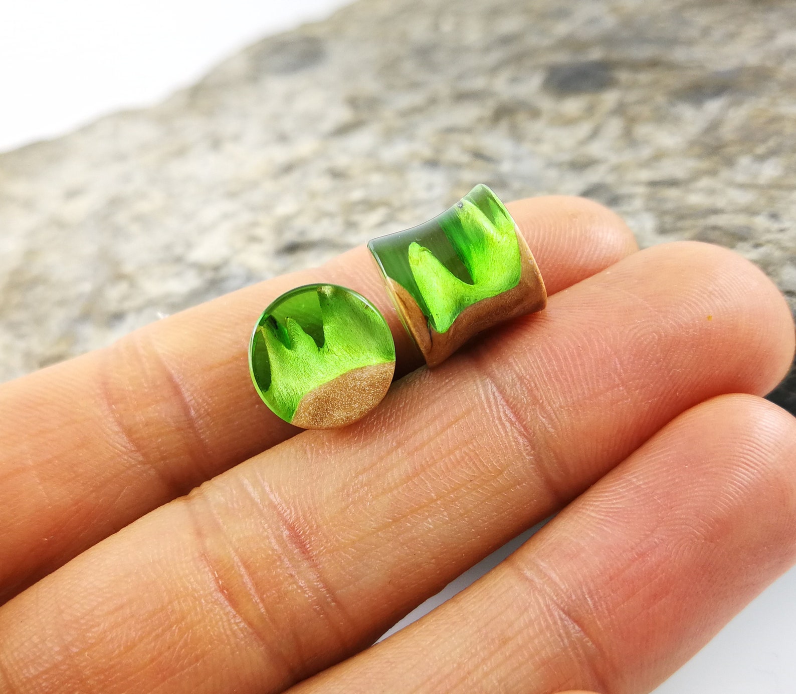 Ear Plugs Resin Wood Ear Plugs Wood Gauges and Tunnels Etsy